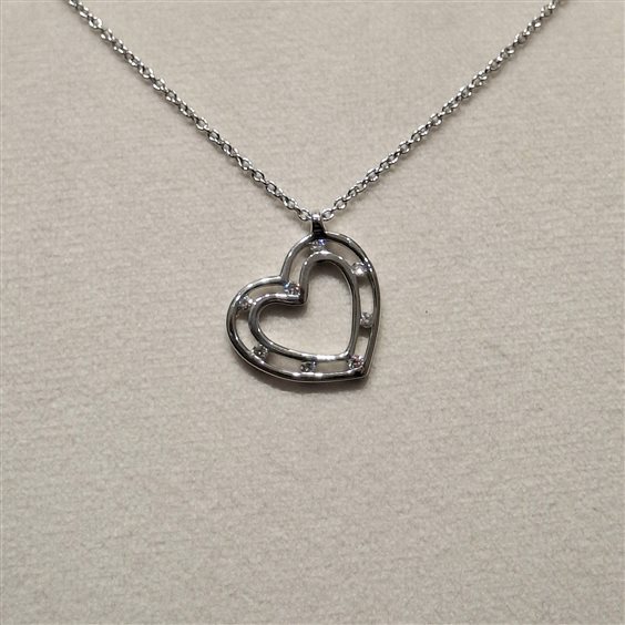 Collana Fanton Gioielli Donna COLLANE DIAMANTI in Oro bianco Diamante 0.09 Ct COOR-220-52 - COOR-220-52